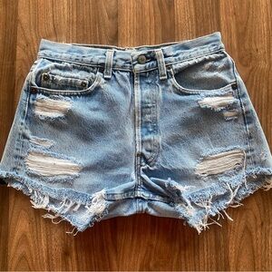 Vintage Distressed Levi Shorts size 27”